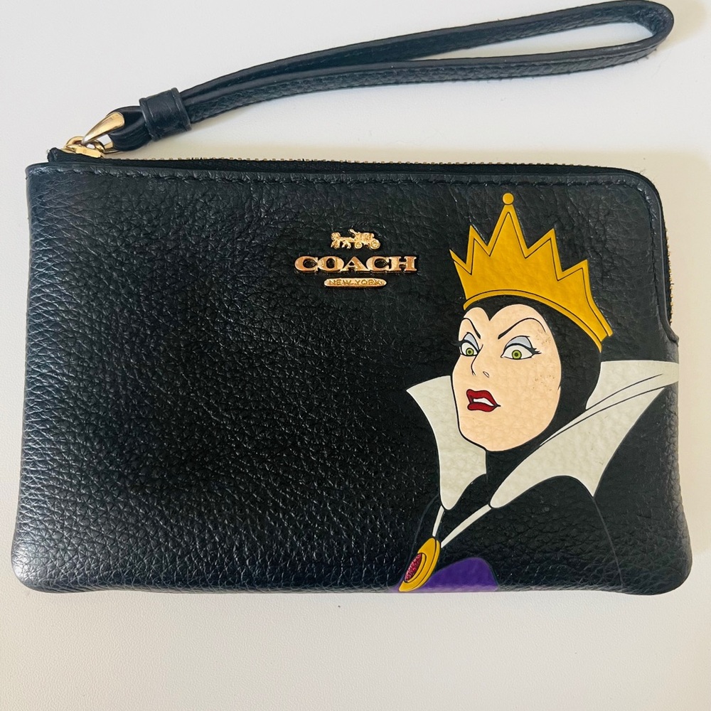 Coach Black Wristlet with Queen Graphic